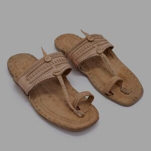 Water Buffalo Sandals, Tan, Unisex 10 - Width 4 1/4", Length 11 1/4"